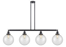  214-BK-G204-10 - Beacon - 4 Light - 54 inch - Matte Black - Stem Hung - Island Light