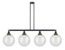  214-BK-G204-12 - Beacon - 4 Light - 56 inch - Matte Black - Stem Hung - Island Light