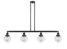  214-BK-G204-6-LED - Beacon - 4 Light - 51 inch - Matte Black - Stem Hung - Island Light