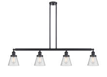  214-BK-G64-LED - Cone - 4 Light - 51 inch - Matte Black - Stem Hung - Island Light