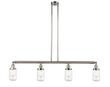 Innovations Lighting 214-PN-G312 - Dover - 4 Light - 49 inch - Polished Nickel - Stem Hung - Island Light