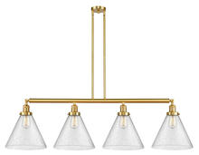 Innovations Lighting 214-SG-G44-L - Cone - 4 Light - 56 inch - Satin Gold - Stem Hung - Island Light