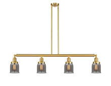  214-SG-G53 - Bell - 4 Light - 50 inch - Satin Gold - Stem Hung - Island Light