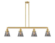 Innovations Lighting 214-SG-G63 - Cone - 4 Light - 51 inch - Satin Gold - Stem Hung - Island Light