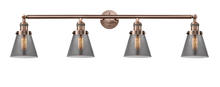 Innovations Lighting 215-AC-G63 - Cone - 4 Light - 42 inch - Antique Copper - Bath Vanity Light