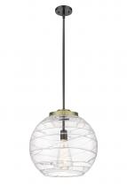 Innovations Lighting 221-1S-BAB-G1213-16-BB-95-LED - Athens Deco Swirl - 1 Light - 16 inch - Black Antique Brass - Cord hung - Pendant