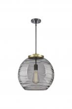  221-1S-BAB-G1213-16SM - Athens Deco Swirl - 1 Light - 16 inch - Black Antique Brass - Cord hung - Pendant