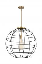 Innovations Lighting 221-1S-BB-CE-22-BK - Lake Placid - 1 Light - 22 inch - Brushed Brass - Pendant