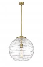 Innovations Lighting 221-1S-BB-G1213-16 - Athens Deco Swirl - 1 Light - 16 inch - Brushed Brass - Cord hung - Pendant