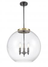 Innovations Lighting 221-3S-BAB-G124-18 - Athens - 3 Light - 18 inch - Black Antique Brass - Cord hung - Pendant