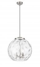 Innovations Lighting 221-3S-SN-G1215-16 - Athens Water Glass - 3 Light - 16 inch - Brushed Satin Nickel - Cord hung - Pendant