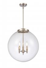 Innovations Lighting 221-3S-SN-G202-18-LED - Beacon - 3 Light - 18 inch - Brushed Satin Nickel - Cord hung - Pendant