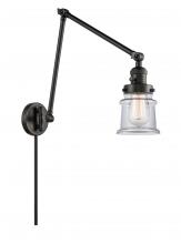 Innovations Lighting 238-BK-G182S - Canton - 1 Light - 8 inch - Matte Black - Swing Arm