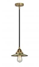 Innovations Lighting 288-1S-BAB-M4-AB - Railroad - 1 Light - 8 inch - Black Antique Brass - Cord hung - Mini Pendant