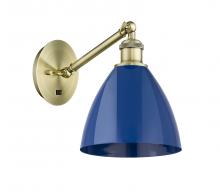 Innovations Lighting 317-1W-AB-MBD-75-BL - Plymouth - 1 Light - 8 inch - Antique Brass - Sconce
