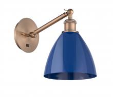 Innovations Lighting 317-1W-AC-MBD-75-BL - Plymouth - 1 Light - 8 inch - Antique Copper - Sconce