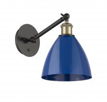 Innovations Lighting 317-1W-BAB-MBD-75-BL - Plymouth - 1 Light - 8 inch - Black Antique Brass - Sconce