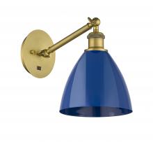 Innovations Lighting 317-1W-BB-MBD-75-BL - Plymouth - 1 Light - 8 inch - Brushed Brass - Sconce