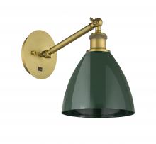 Innovations Lighting 317-1W-BB-MBD-75-GR - Plymouth - 1 Light - 8 inch - Brushed Brass - Sconce