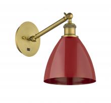 Innovations Lighting 317-1W-BB-MBD-75-RD - Plymouth - 1 Light - 8 inch - Brushed Brass - Sconce