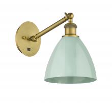 Innovations Lighting 317-1W-BB-MBD-75-SF - Plymouth - 1 Light - 8 inch - Brushed Brass - Sconce