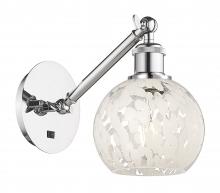 Innovations Lighting 317-1W-PC-G1216-6WM - White Mouchette - 1 Light - 6 inch - Polished Chrome - Sconce