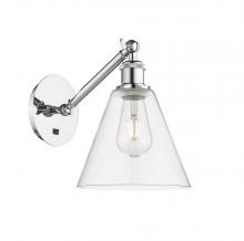 Innovations Lighting 317-1W-PC-GBC-82 - Berkshire - 1 Light - 8 inch - Polished Chrome - Sconce