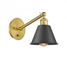 Innovations Lighting 317-1W-SG-M8-BK - Smithfield - 1 Light - 7 inch - Satin Gold - Sconce