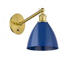 Innovations Lighting 317-1W-SG-MBD-75-BL - Plymouth - 1 Light - 8 inch - Satin Gold - Sconce