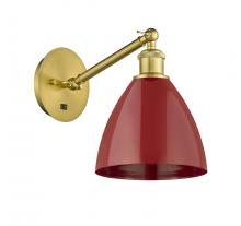 Innovations Lighting 317-1W-SG-MBD-75-RD - Plymouth - 1 Light - 8 inch - Satin Gold - Sconce