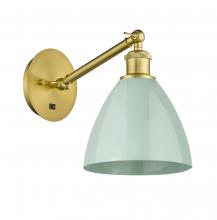 Innovations Lighting 317-1W-SG-MBD-75-SF - Plymouth - 1 Light - 8 inch - Satin Gold - Sconce