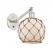 Innovations Lighting 317-1W-SN-G121-8RB - Farmhouse Rope - 1 Light - 8 inch - Brushed Satin Nickel - Sconce