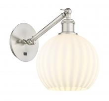 Innovations Lighting 317-1W-SN-G1217-8WV - White Venetian - 1 Light - 8 inch - Brushed Satin Nickel - Sconce