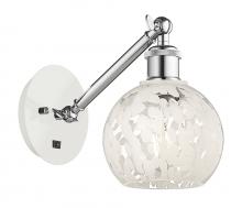 Innovations Lighting 317-1W-WPC-G1216-6WM - White Mouchette - 1 Light - 6 inch - White Polished Chrome - Sconce