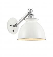 Innovations Lighting 317-1W-WPC-M14-W - Adirondack - 1 Light - 8 inch - White Polished Chrome - Sconce