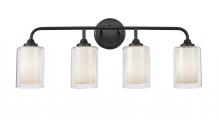 Innovations Lighting 342-4W-BK-CLW - Fairbank - 4 Light - 28 inch - Matte Black - Bath Vanity Light