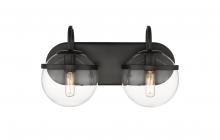 Innovations Lighting 350-2W-BK-CL - Sands - 2 Light - 14 inch - Matte Black - Bath Vanity Light