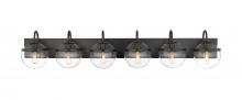 Innovations Lighting 350-6W-BK-CL - Sands - 6 Light - 44 inch - Matte Black - Bath Vanity Light