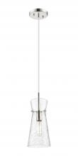  385-1P-PN-G385-6CL - Nicole - 1 Light - 8 inch - Polished Nickel - Cord hung - Pendant