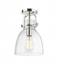 Innovations Lighting 410-1F-PN-G412-8CL - Newton Bell - 1 Light - 8 inch - Polished Nickel - Flush Mount