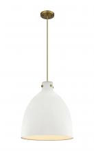  410-1PL-BB-M412-18W - Newton Bell - 1 Light - 18 inch - Brushed Brass - Cord hung - Pendant