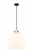 Innovations Lighting 410-1PL-BK-G410-16WH - Newton Sphere - 1 Light - 16 inch - Matte Black - Cord hung - Pendant