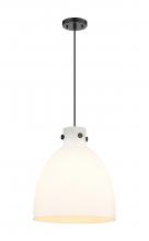 Innovations Lighting 410-1PL-BK-G412-14WH - Newton Bell - 1 Light - 14 inch - Matte Black - Cord hung - Pendant