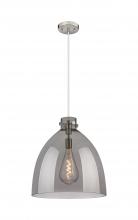 Innovations Lighting 410-1PL-SN-G412-18SM - Newton Bell - 1 Light - 18 inch - Satin Nickel - Cord hung - Pendant