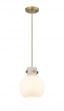 Innovations Lighting 410-1PS-BB-G410-8WH - Newton Sphere - 1 Light - 8 inch - Brushed Brass - Cord hung - Mini Pendant