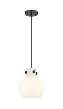 Innovations Lighting 410-1PS-BK-G410-8WH - Newton Sphere - 1 Light - 8 inch - Matte Black - Cord hung - Mini Pendant