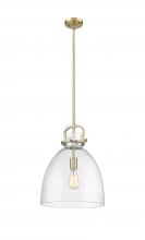 Innovations Lighting 410-1SL-BB-G412-14SDY - Newton Bell - 1 Light - 14 inch - Brushed Brass - Multi Pendant