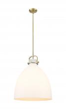 Innovations Lighting 410-1SL-BB-G412-18WH - Newton Bell - 1 Light - 18 inch - Brushed Brass - Multi Pendant