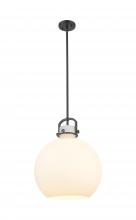 Innovations Lighting 410-1SL-BK-G410-16WH - Newton Sphere - 1 Light - 16 inch - Matte Black - Multi Pendant