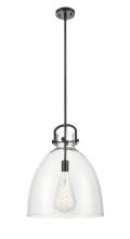 Innovations Lighting 410-1SL-BK-G412-16CL - Newton Bell - 1 Light - 16 inch - Matte Black - Multi Pendant